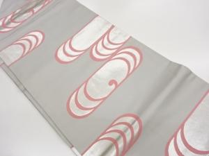 桝屋高尾謹製　変わりヱ霞模様織出し名古屋帯